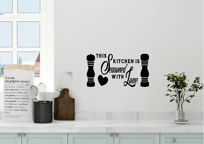 This Kitchen Is Seasoned With Love - Aufkleber Vinyl-Aufkleber Design Zuhause Wandkunst
