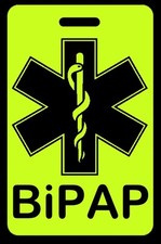 Personalized Hi-Viz Yellow BiPAP Bag Tag - Sleep Apnea