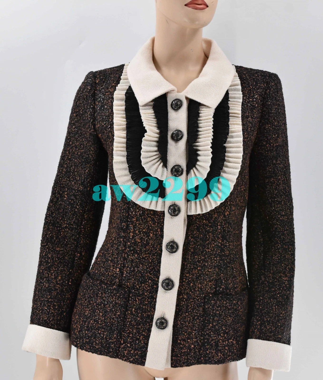 GIACCA BLAZER CHANEL 15K 2015 MOST WANTED RUNWAY RUFFLE ABBELLITA CC FR 38