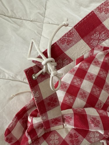 Vintage DKNY Stoff Picknick Rucksack Y2K 90er Neu mit Etikett kultig rot weiß Tischdecke italienisch - Bild 8 von 8