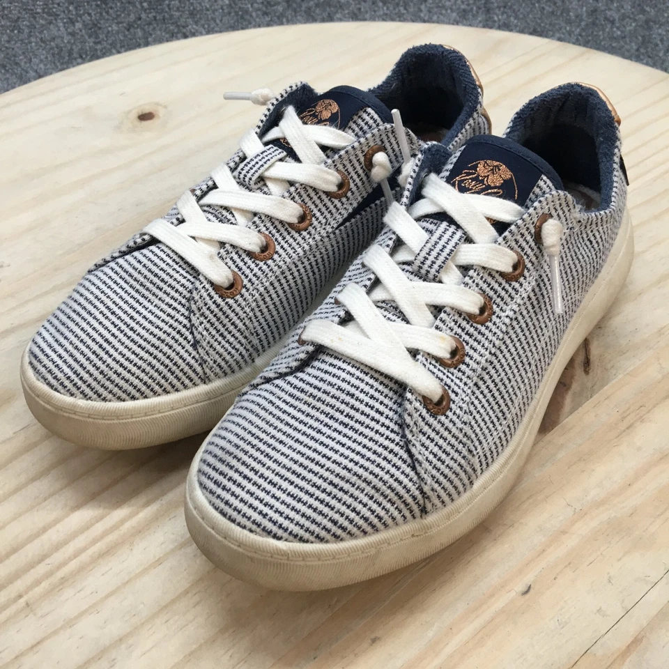 Roxy Shoes Womens 6.5 Crews Court Comfort Sneakers ARJS600485 White Blue Lace Up - Image 3 of 4