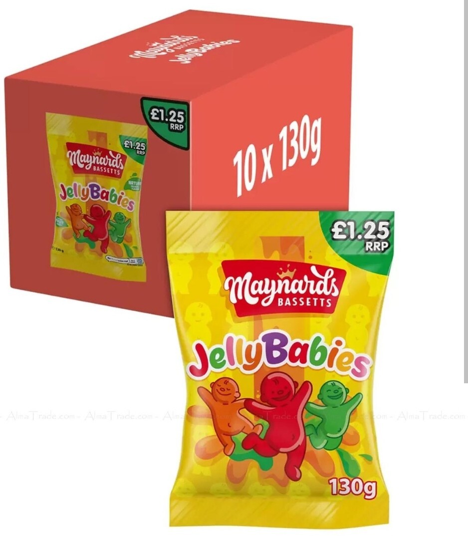 Maynards Bassetts Jelly Babies Sweets Bag 10 x 130g UK