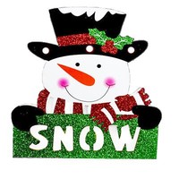 Weihnachts Batterie Betriebene Glitzer HäNgende LED Schild - Schneemann Snow