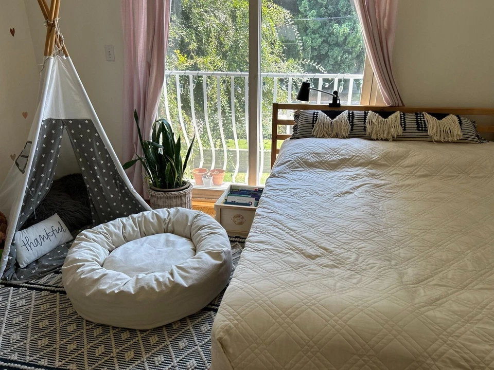 Cama de algodón natural para perros con fundas extraíbles y lavables cama no tóxica para perros Foto 2 de 4