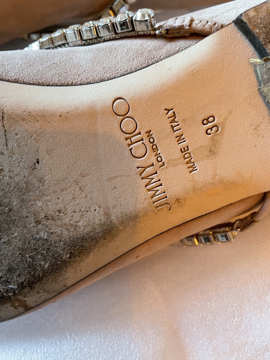 Jimmy Choo Genevi Flat Nude, Size 38 EU | eBay