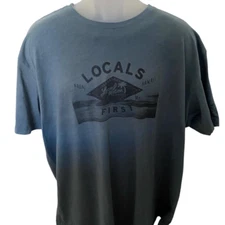 LOCAL MOTION “Locals First” Hawaiian Islands Slate Blue Tee Shirt Men 2XL XXL