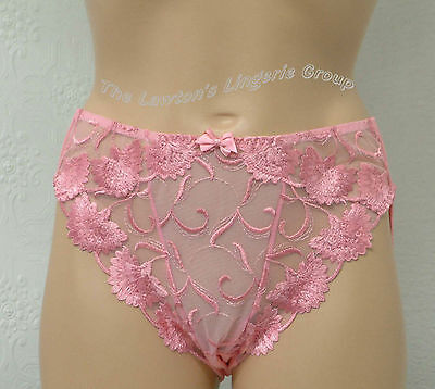 Black BNWT Panache Carnation PA 3312 Lace Brief In Pink