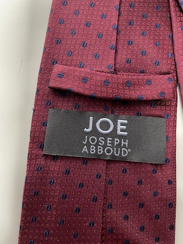 "Joe Joseph Abboud Krawatte 100 % seidenrot mit blauen Punkten 3,25"" - Bild 7 von 8