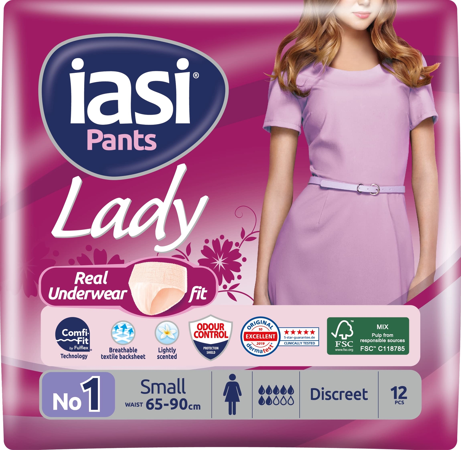 IASI Pants LADY 12 Mutande Assorbenti Donna monouso Assorbenza PLUS Taglia S ...