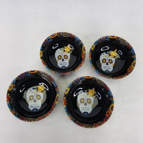 Williams Sonoma Dia De Los Muertos Sm Bowls Day Of The Dead Sugar Skulls Set 4