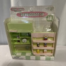 Teeny Tinies Mini Retro Refrigerator 16-piece Play Set - 1:6 Scale Doll Food
