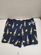 Corona Beer Cerveza Lime Bottle Board Swimming Trunks Shorts Navy Men's Size 3XL