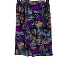 Vintage Skirt Size 16 Robbie Sport Pleated Back Slit Stretch Waist 90s Style