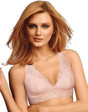 Maidenform Lace T-Back Bralette Pink Gray Size Small Style DM1126 J