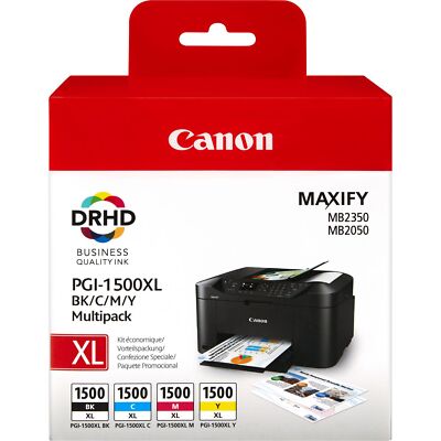 4 ORIGINAL DRUCKERPATRONEN CANON PGI-1500 XL Maxify MB2050 MB2150 MB2350 MB2750