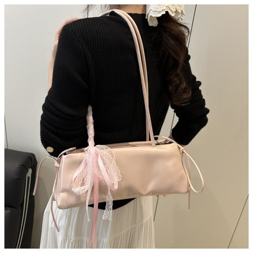 Bow Lace Women Armpit Bag Solid Color Tote Bags New Handbag - Picture 9 of 17