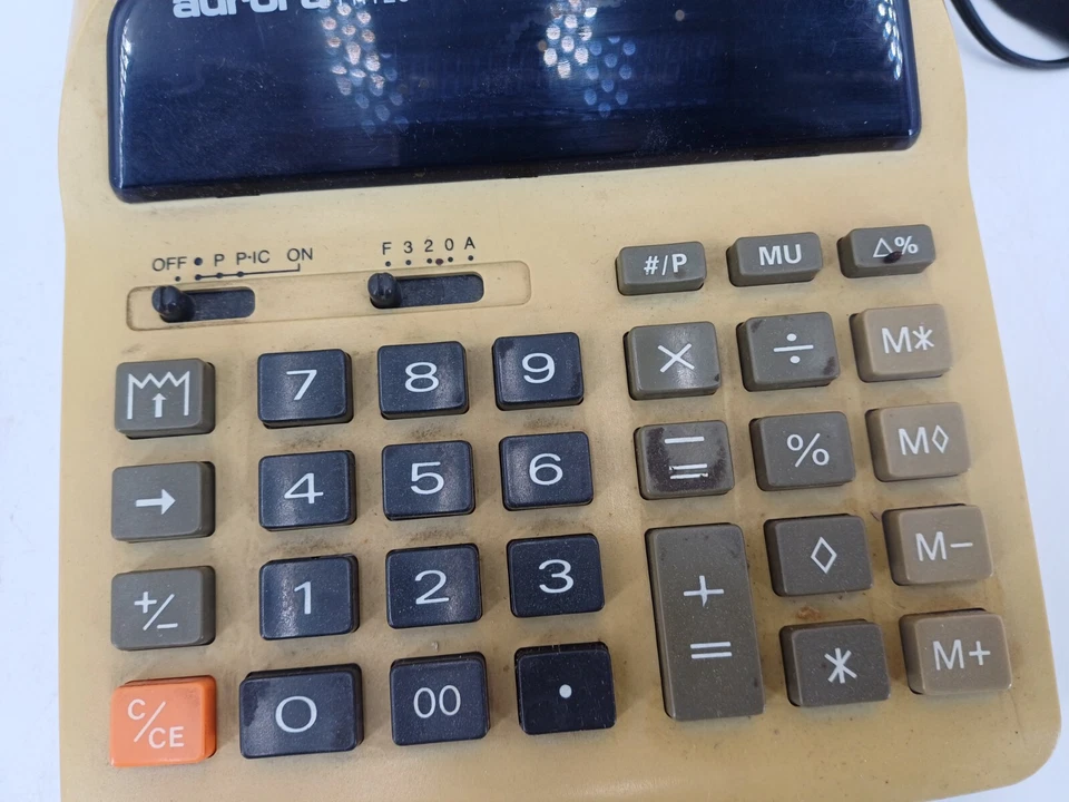 CALCULATRICE D'IMPRESSION AURORA PR120 FONCTIONNE IDEM SHARP CANON VINTAGE - Photo 4/4