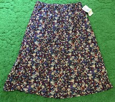 Vintage NOS Nikki Floral Midi Skirt Sz 20 Made in USA
