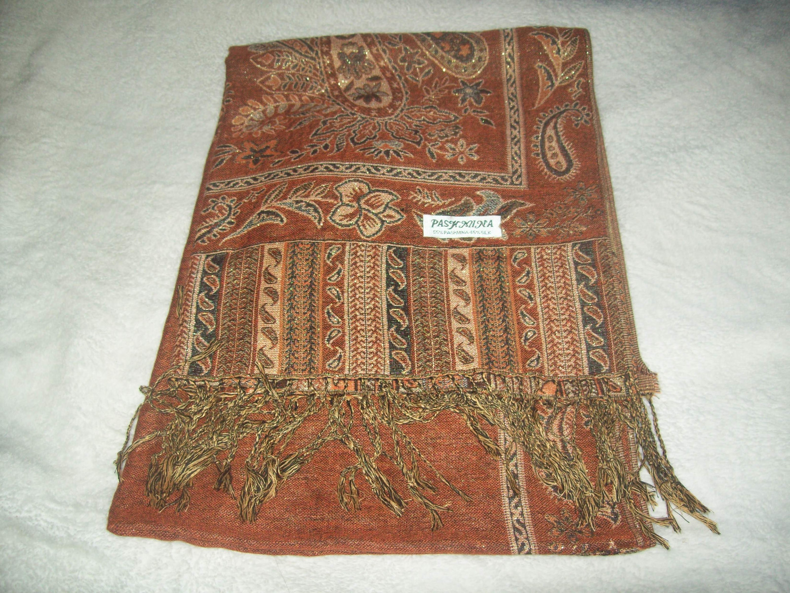 NEW PASHMINA WRAP/SCARF (70 INCHES  X 27 INCHES ) CASHMERE/SILK