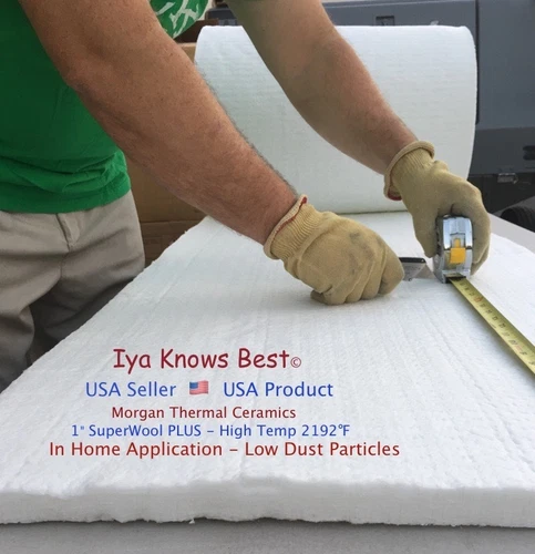 1" SuperWool Plus 30x24" Ceramic Fiber Blanket ALTERNATIVE Thermal Ceramic 2192F