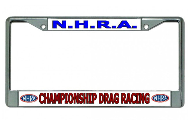 nascar nhra championship drag racing chrome license plate frame made in usa