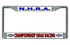 nascar nhra championship drag racing chrome license plate frame made in usa