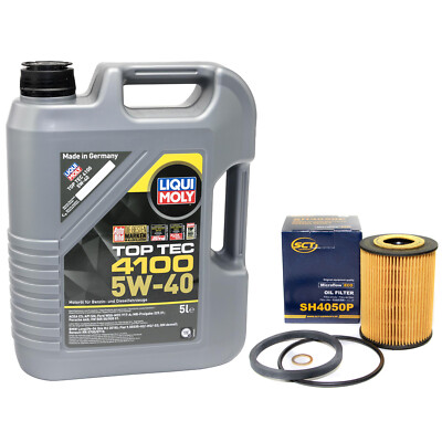 Motoröl Set Top Tec 4100 5W40 5 Liter Ölfilter SH4050P für Chevrolet Opel