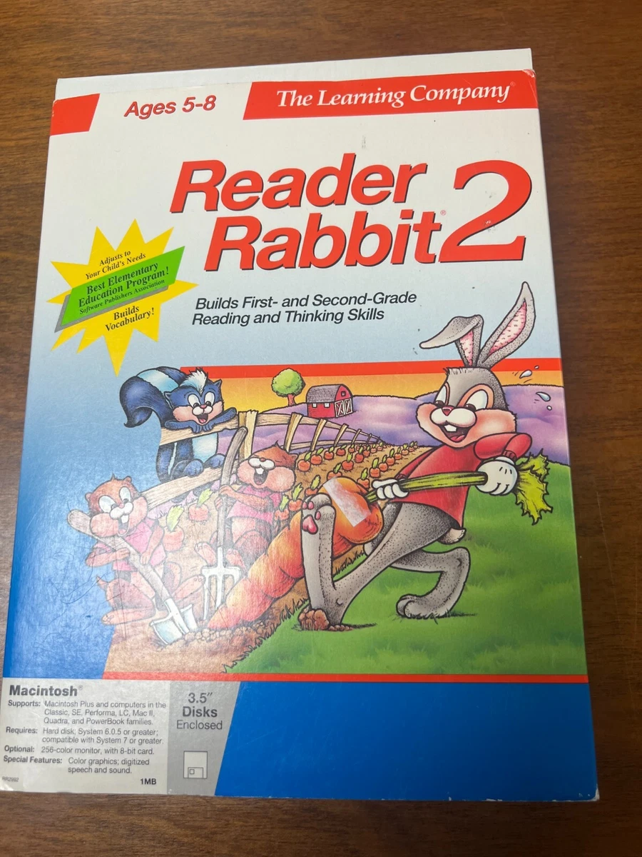 Reader Rabbit 2 The Learning Company Big Box Vintage MAC Game W.