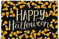 NEW Leanin Tree HALLOWEEN Card - Happy Halloween Black with Candy Corn