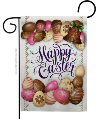 Sweet Chocolate Easter Eggs Colorful Ornament Joy Garden House Yard Flag Banner