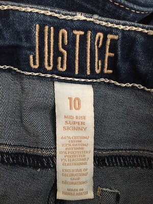Justice Girls Distressed Denim Jeggings, Sizes 6-18, Slim & Plus, Stretch Fabric