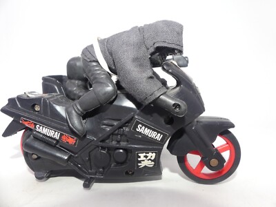 80'S VINTAGE FRICTION POWERED RETRO TOY NINJA RIDER BIKE WITH
