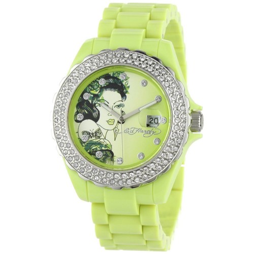 ED HARDY BY CHRISTIAN AUDIGIER  Women RX-LG Roxxy Light Green Watch - Afbeelding 1 van 2