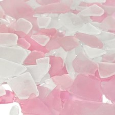Sea Glass for Crafts, Decor  Vase Filler, 25oz Frosted Pink  White Seaglass...
