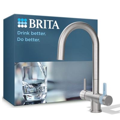 BRITA 3-Wege Küchenarmatur Edelstahl rund P1000 Filter Wasserhahn gefiltert