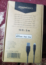 Amazon Basics MFi-Certified USB-A to Lightning Cable - 10 Feet 3 Meters , Black