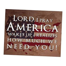 "Lord I Pray America Wakes Up" - Patriotic Wall Art Print - 8x10"
