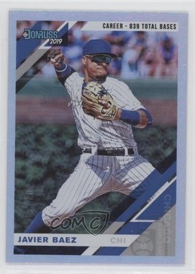 2019 Panini Donruss Variation Career Stat Line 77/500 Javier Baez (Fielding) 0r4