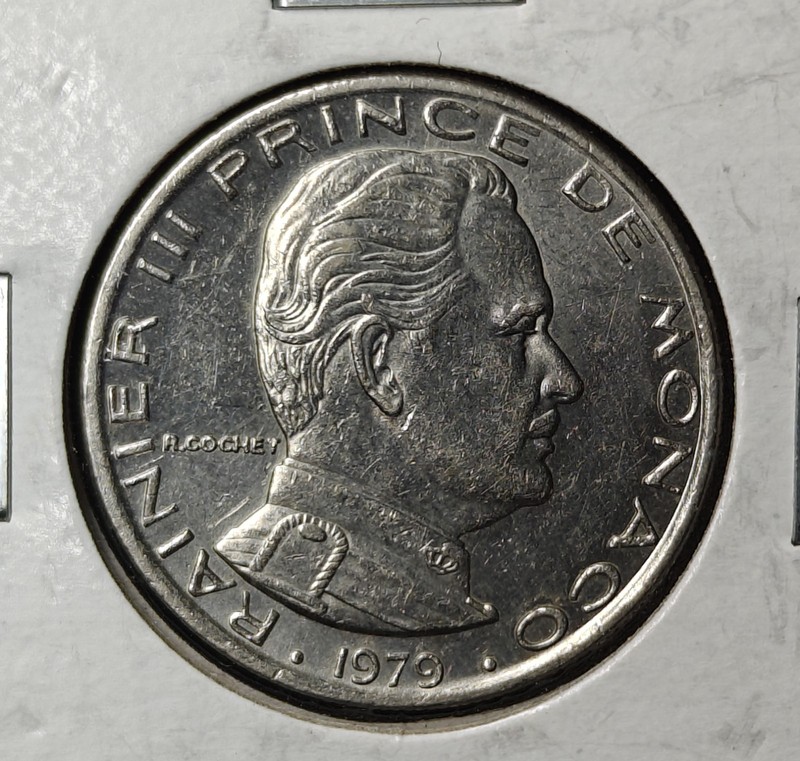 1979 Monaco 1 Franc Rainier III DEO JUVANTE Coin Circulated Uncertified