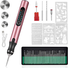 Cordless Electric Engraving Pen with 37 Bits, USB Rechargeable, Portable DIY Too