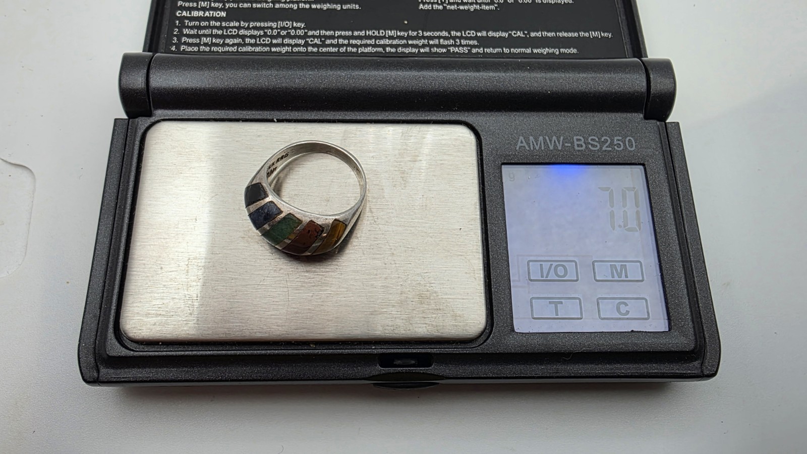 Sterling Silver 925 Ring Multi-Stone Ring Size 8.… - image 4