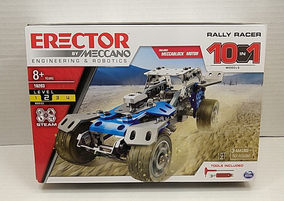 New Meccano Erector Rally Racer 10-in-1 Building Kit #18203 Open Box