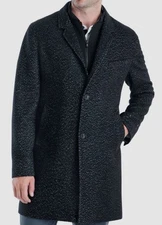 Michael Kors Men's Black Pike Slim-Fit Wool-Blend Coat Jacket Size 48R