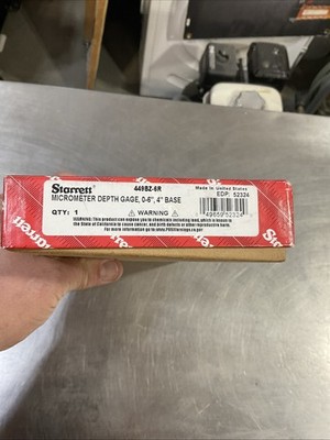 Starrett Micrometer Depth Gage 449BZ-6R Non-Rotating Blade Ratchet Thimble 52324