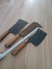 3x  Schlachtebeil, Beil Metzgerbeil mit Holzgriff