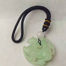 An old jade pendant, natural jade Hollow out Ma and Guirencarving pendant