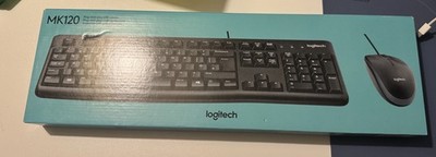 Logitech MK120 Kabelgebundene Tastatur & Optische Maus Combo Set Neu