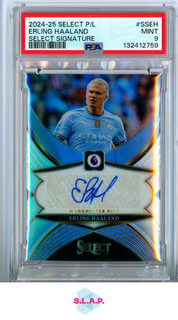 ERLING HAALAND PANINI SELECT PREMIER LEAGUE SELECT SIGNATURES 2024 25 SSEH PSA 9