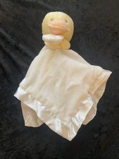 Carters Yellow Duck Lovey Mini Blanket White Satin Trim Back Chenille Top 2015
