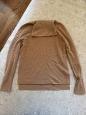 WOMENS EUC VERONICA BEARD 100 CASHMERE SWEATER LARGE TAN